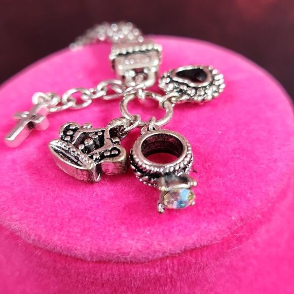 🔺️Premier Antiqued Double Strand Braided Charm Bracelet - Picture 10 of 12